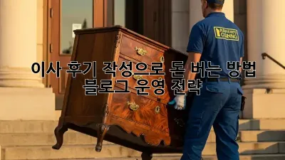 이사 후기 작성으로 돈 버는 방법: 블로그 운영 전략